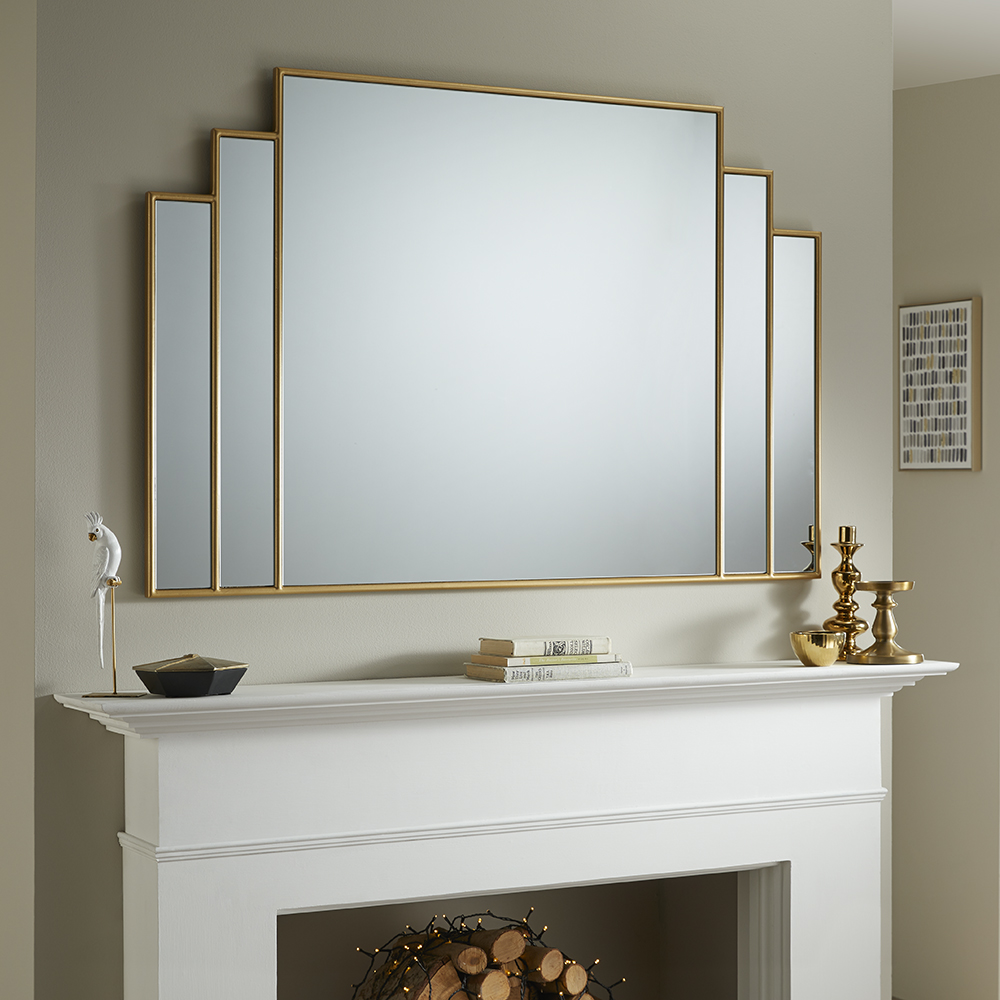 Charleston Gold Overmantle Mirror - The Online Mirror Shop