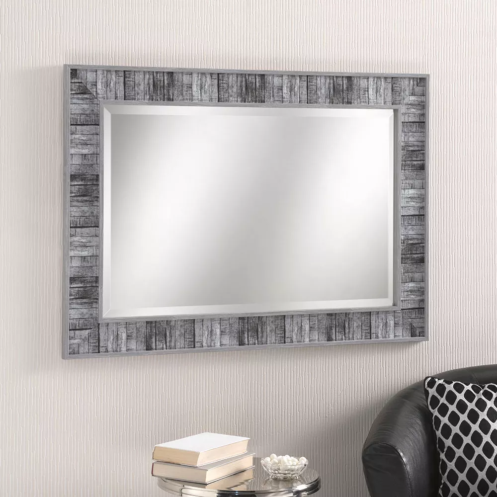 Rustic Grey Wood Effect Mirror