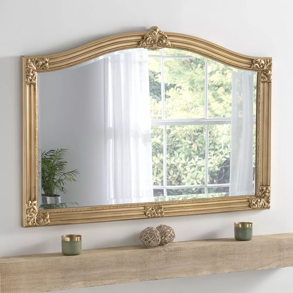 Kensington Antique Overmantle Mirror - Gold