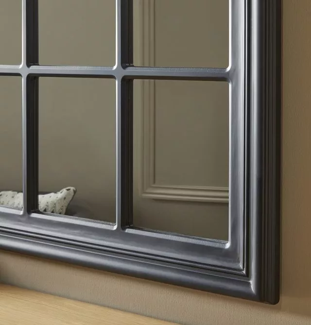 Cambridge Black Window Mirror 120cm x 80cm - Image 3