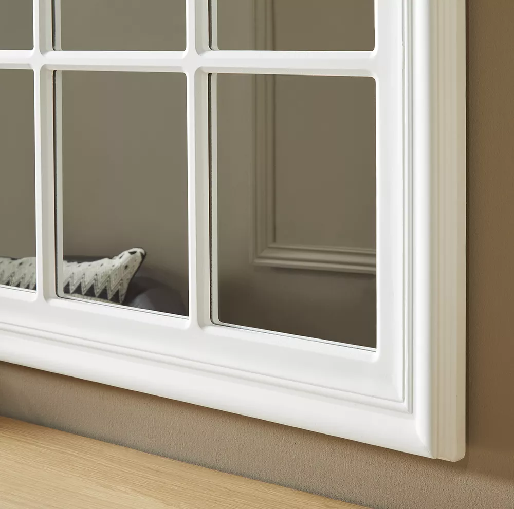 Cambridge White Window Mirror 120cm x 80cm - Image 2