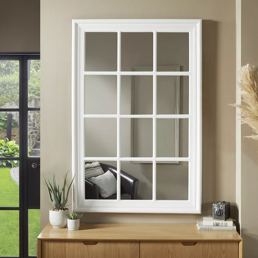 Cambridge White Window Mirror 120cm x 80cm