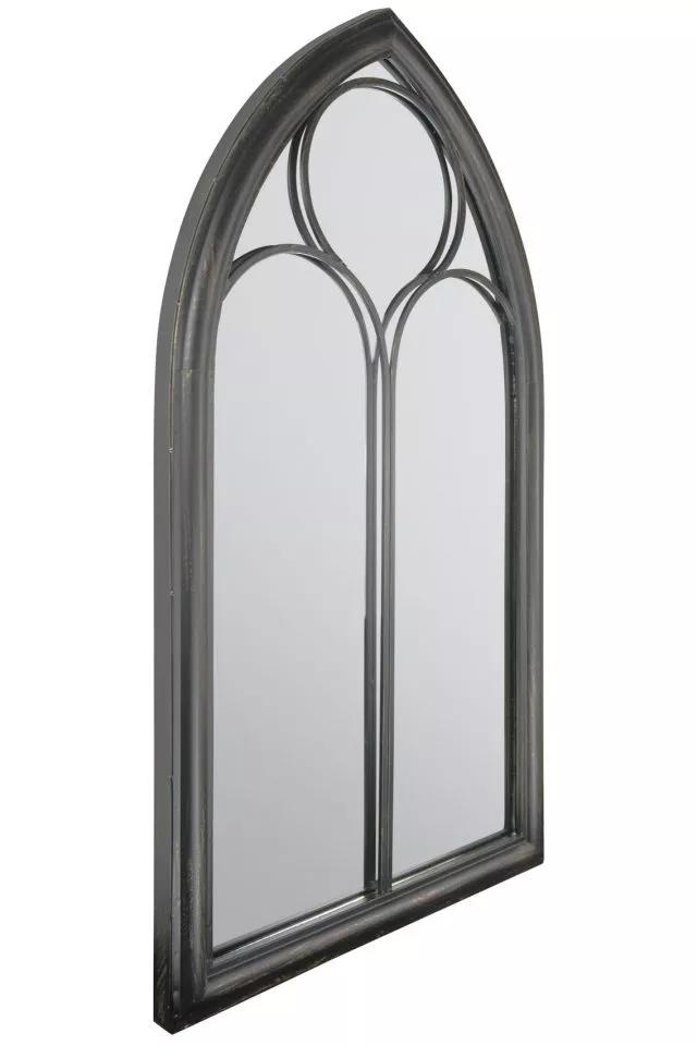 Arched Black Garden Mirror - Image 3