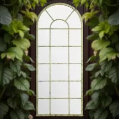 Chadwick Antique Green Arched Garden Mirror